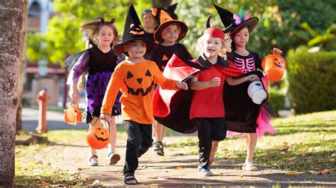 Kids in Costumes Trick-or-Treating