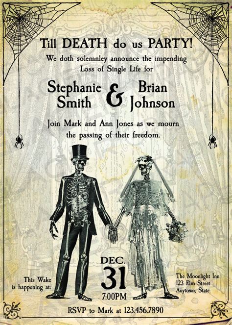 Spooktacular Halloween Wedding Invitations to Set the Mood for Your Hauntingly Romantic Celebration