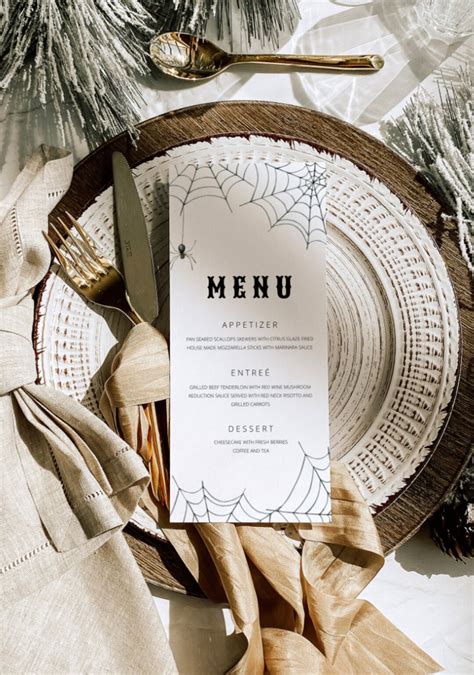 Halloween Wedding Menu Table