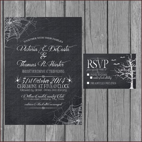Halloween Wedding Reception Invitation Wording