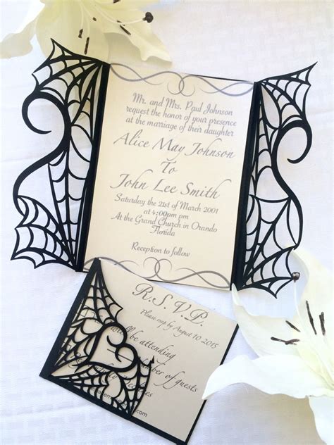 Join Us for a Spooky Celebration: Halloween-Inspired Wedding Reception Invitations