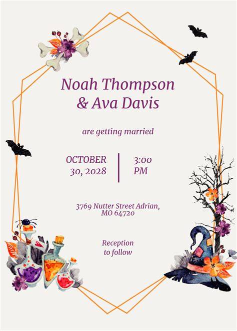 Halloween Wedding Shower Invitations