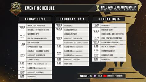 Where can I find the HCS schedule? halo