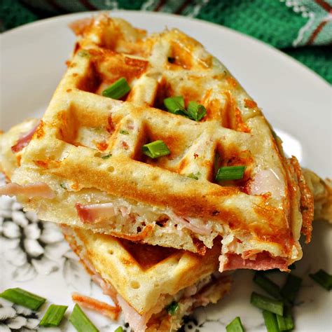 Ham and Brie Waffles