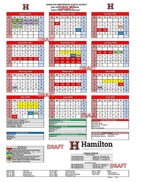 Hamilton Academic Calendar