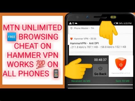 Hammer VPN background For MTN Free Browsing Cheat