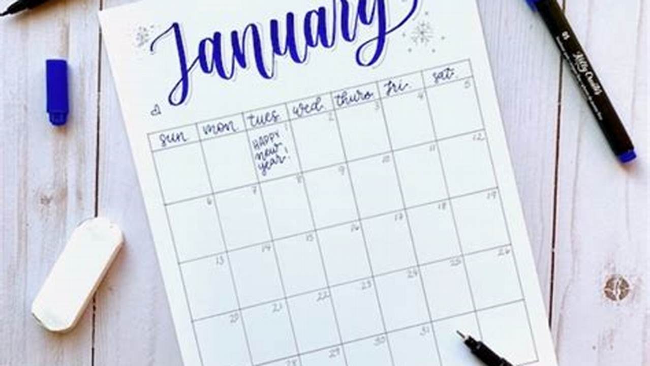 Hand Lettering Calendar