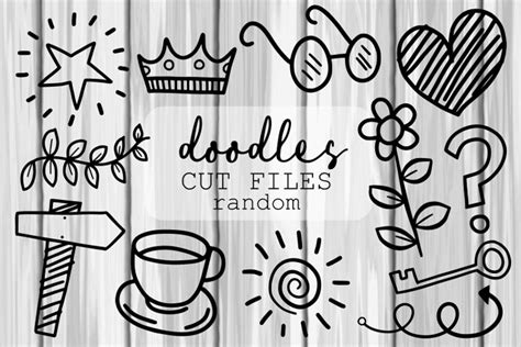 Download Hand Drawn Random Doodle Icons Cut Files Commercial Use DXF Files