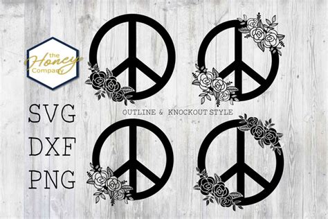 Download Hand Drawn Rose Peace Sign SVG PNG... DXF Files