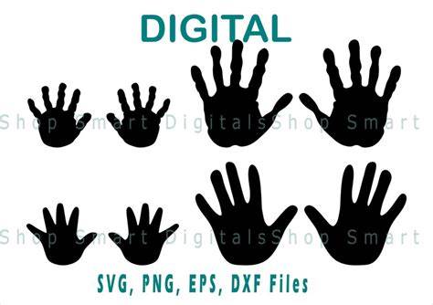 Hand Print SVG / DXF / EPS / PNG Files