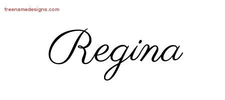 Hand Regina Name Tattoo