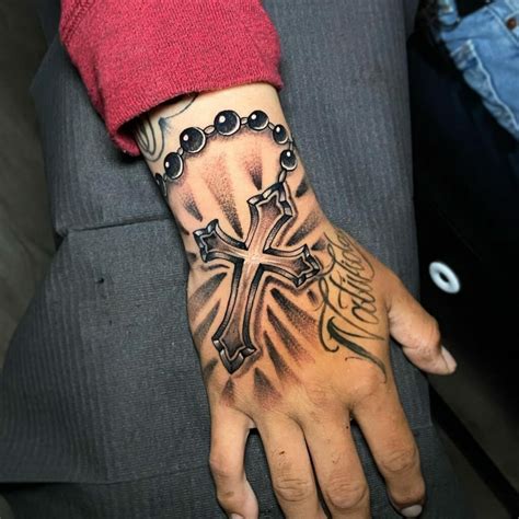 Hand Rosary Tattoo