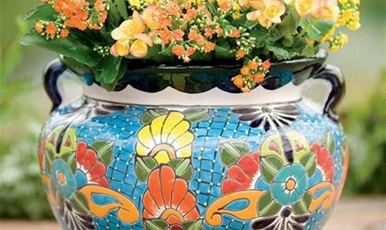 Hand-painted ceramic planters for indoor gardening