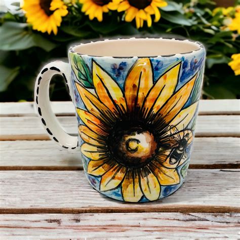 Handmade Sunflower Mug