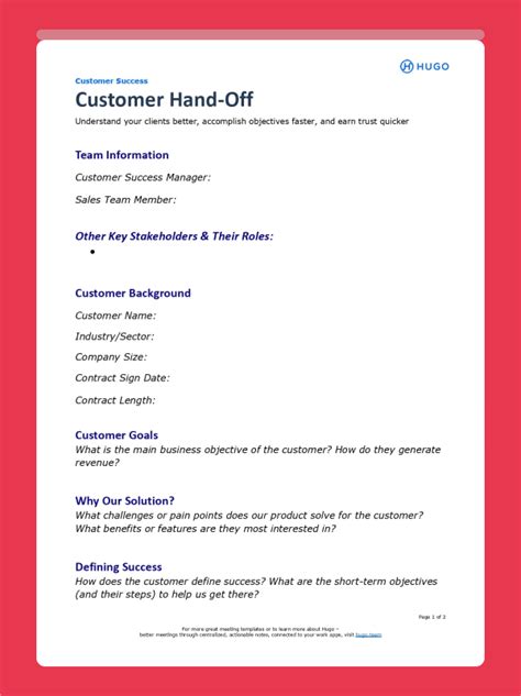 Handoff Email Template
