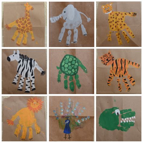 Fun handprint animals to entertain the kids! Craft Factory Hand