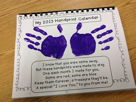 Handprint Calendar Cover