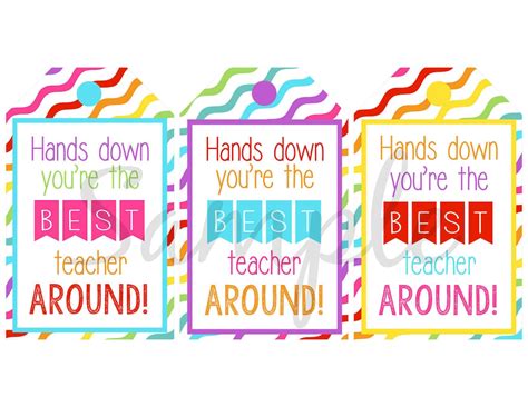 Hands Down The Best Teacher Printable