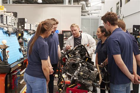Hands-on experience in automotive mechanic school