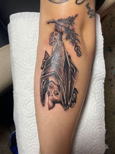 Hanging Bat Tattoo