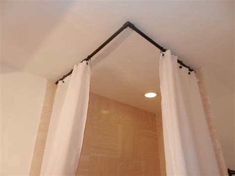 Ceiling Shower Curtain Rods / Bathroom Update Ceiling Mounted Shower Curtain Rod / I am