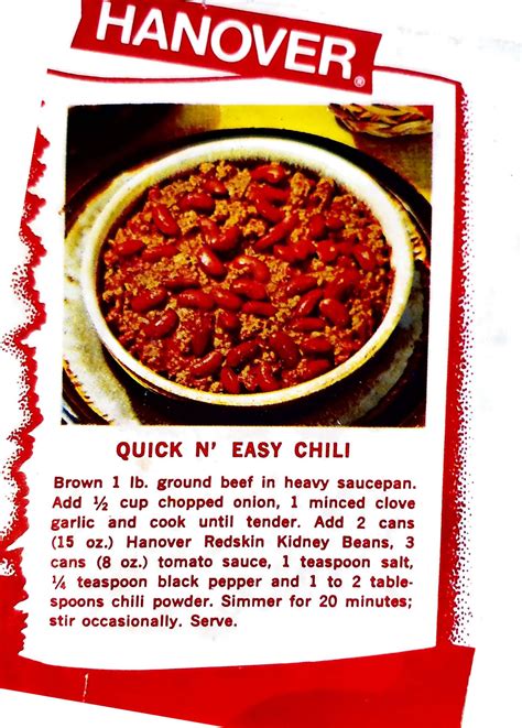 Hanover Chili Recipe