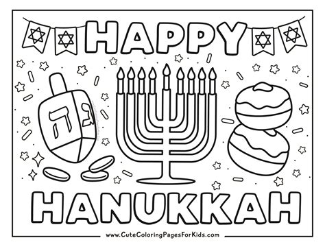 Hanukkah Coloring Pages Easy