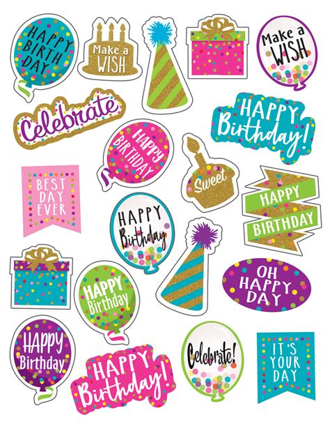 Happy Birthday Stickers Printable