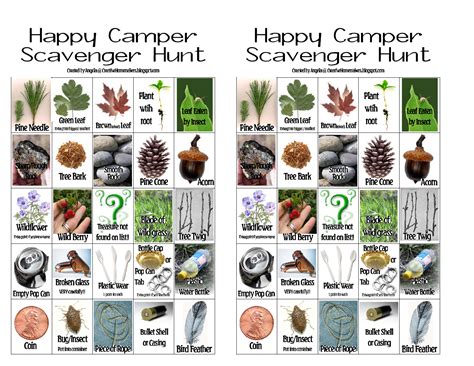 Happy Camper Scavenger Hunt Printable