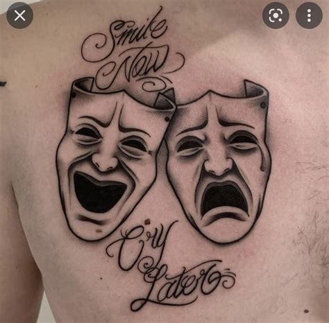 Happy And Sad Mask Tattoo