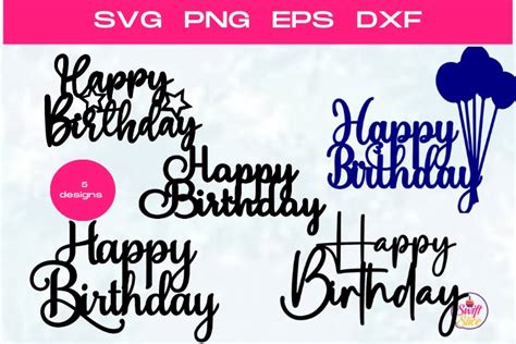 Download Happy Birthday Cake Topper Bundle Files