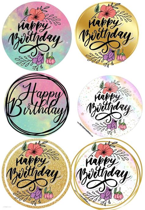 Download Happy Birthday Cake Topper Bundle Printable
