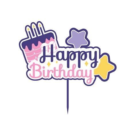 Download Happy Birthday Cake Topper Files Free PSD Mockups