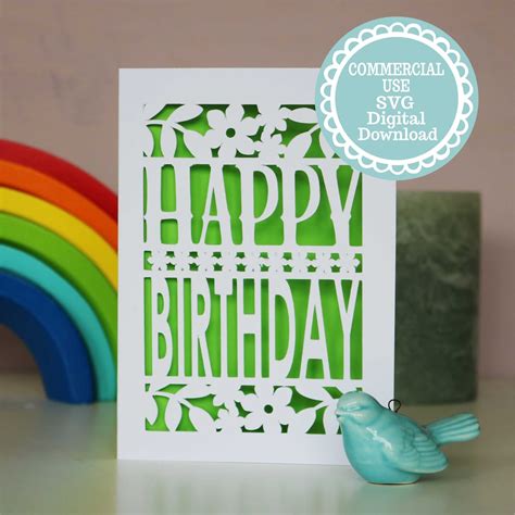 Download Happy Birthday Card Papercut Svg File Printable