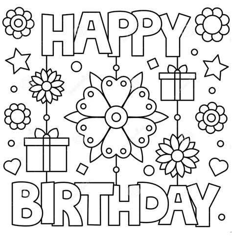 Happy Birthday Card Printable Coloring