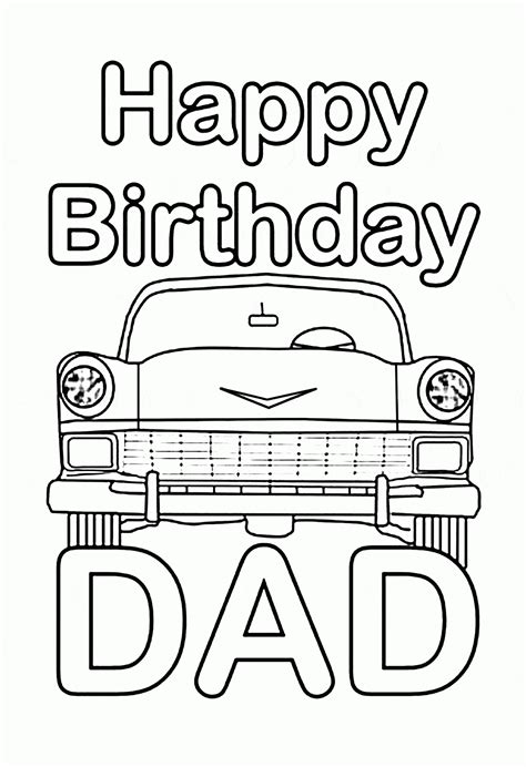 Happy Birthday Dad Coloring Pages Printable