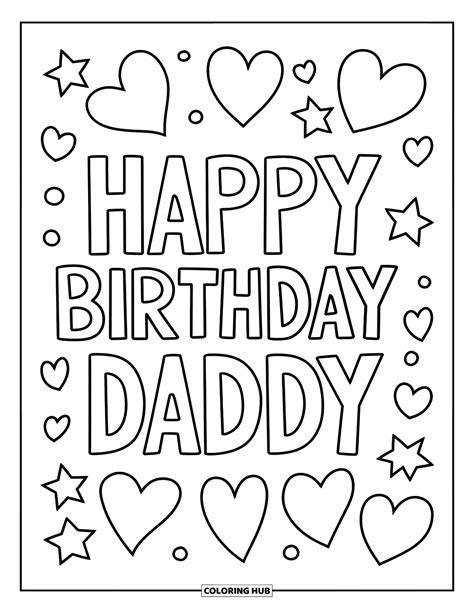 Happy Birthday Daddy Coloring Pages