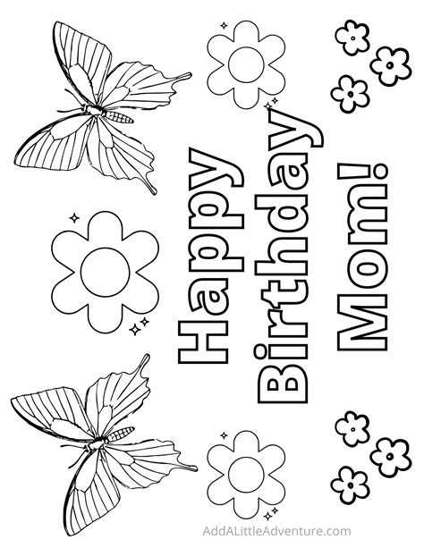 Happy Birthday Mom Coloring Pages