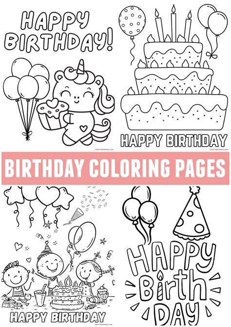 Happy Birthday Pages To Color