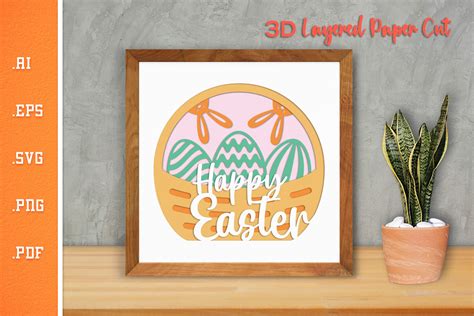 Download Happy Easter 3D Layered Paper Cut -... Cut Files