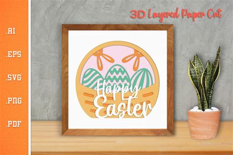 Download Happy Easter 3D Layered Paper Cut -... Easy Edite