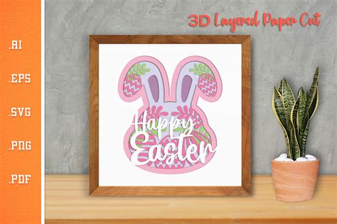 Download Happy Easter 3D Layered Paper Cut -... Files DXF Files