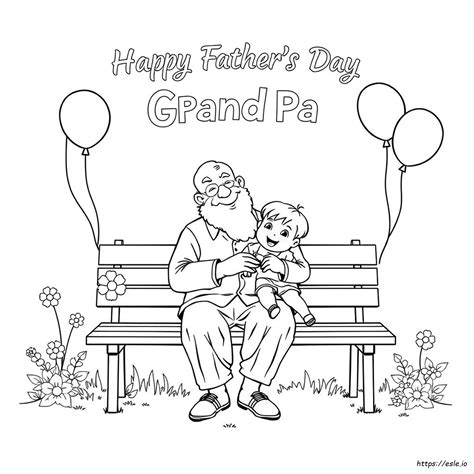 Happy Fathers Day Coloring Pages Grandpa