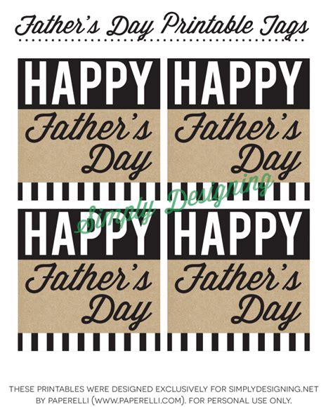 Happy Fathers Day Tags Printable