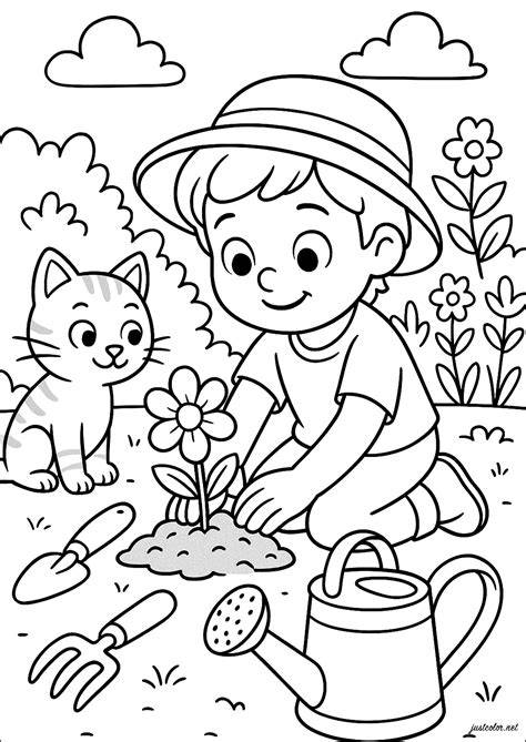 Happy Gardening Coloring Pages