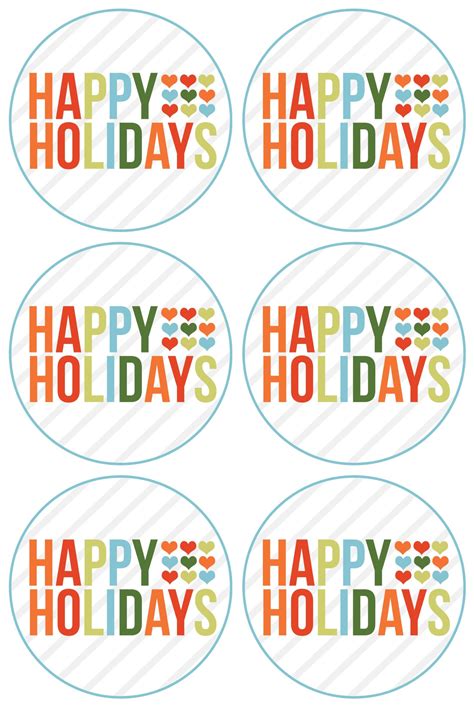 Happy Holidays Tag Printable