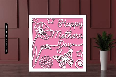Download Happy Mother's Day Card SVG File - SVG Design Commercial Use DXF Files