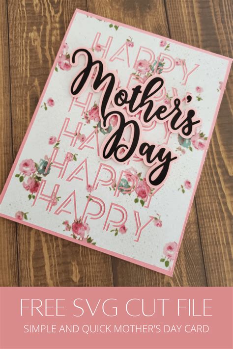 Download Happy Mother's Day Card SVG File - SVG Design Cricut SVG Free PSD Mockups