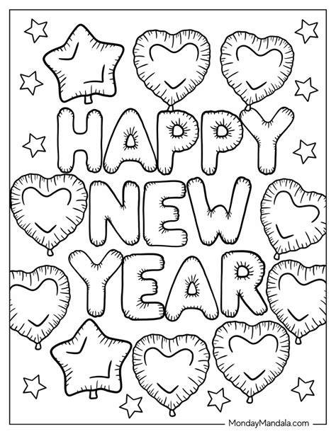 Happy New Year Color Pages