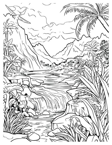 Happy Paradise Printable Kids Coloring Pages